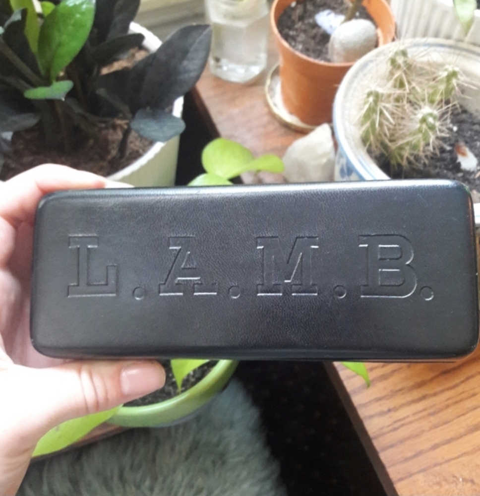 L.A.M.B. Vintage Sunglass Leather Case Velvet Lined Gwen Stefani Collectible